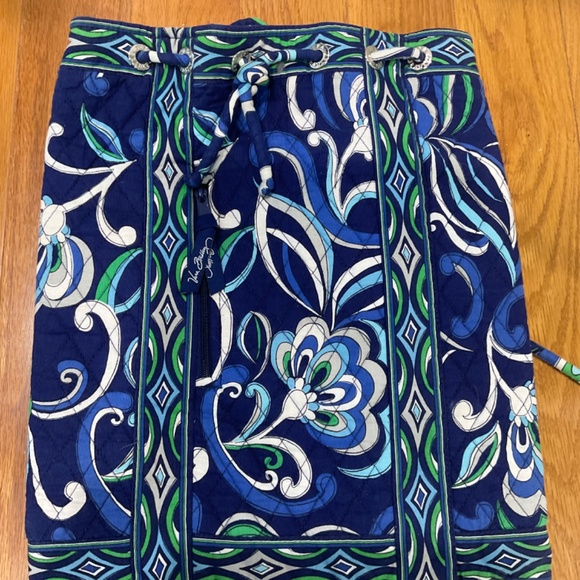 Vera Bradley Blue Quilted Cotton Cinch Sack Backpack - Picture 3 of 4